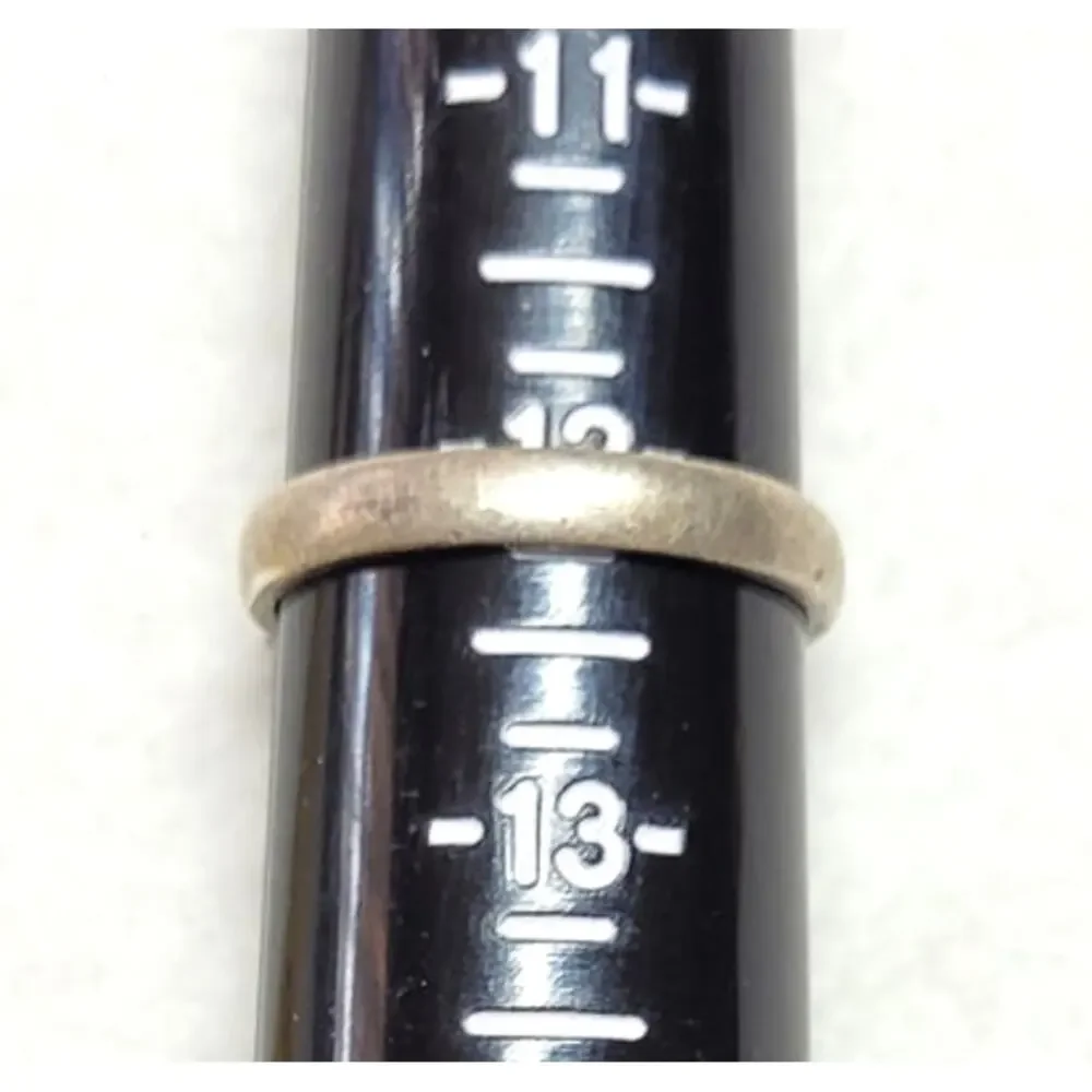 Vtg Mexico 925 Sterling Silver Band Wedding Ring Size 12 Simple Stamped MEX 5g